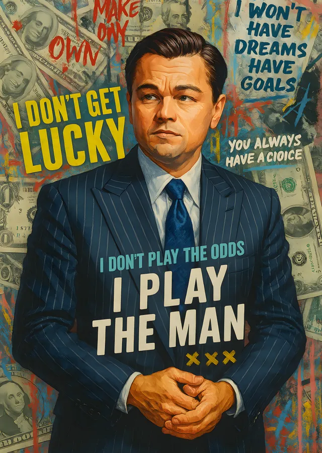 The Wolf of Wall Street: Jordan Belfort metal tablo