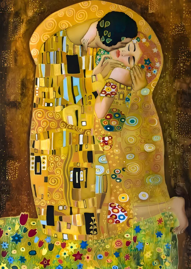 Gustav Klimt: The Kiss metal tablo