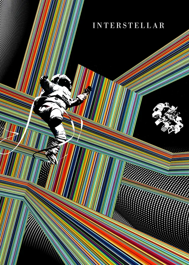 Interstellar - Astronot ve Robot metal tablo