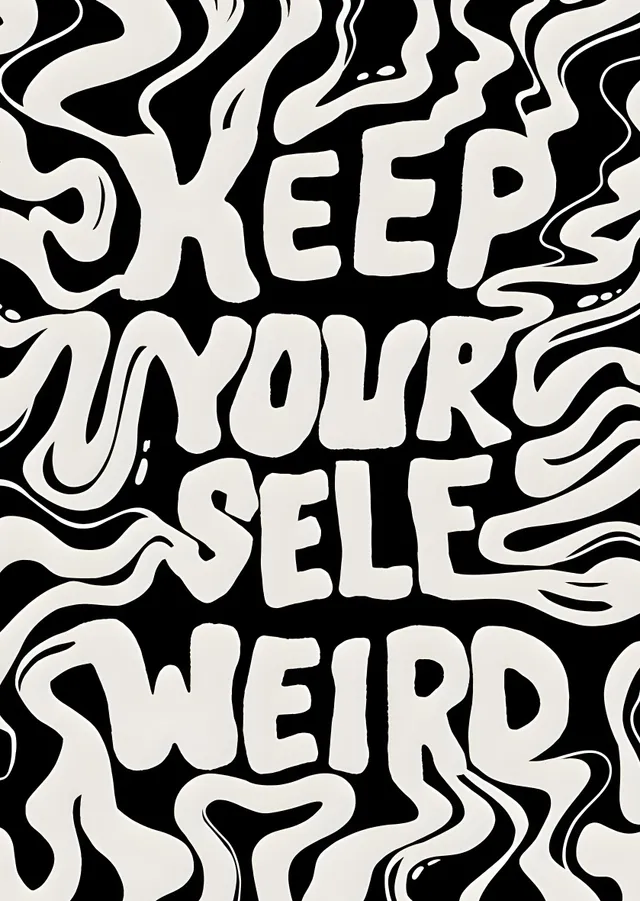 Keep Yourself Weird metal tablo