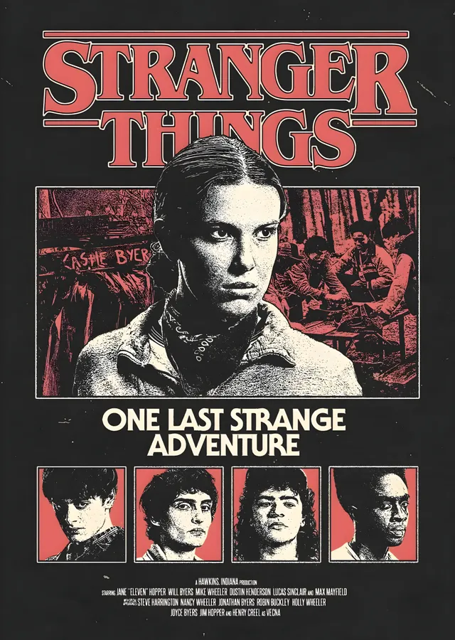 Stranger Things: Son Garip Macera metal tablo