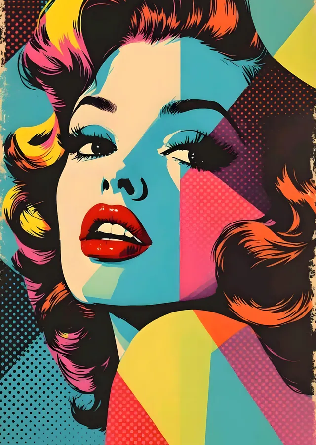 Pop Art Kadın Portresi metal tablo