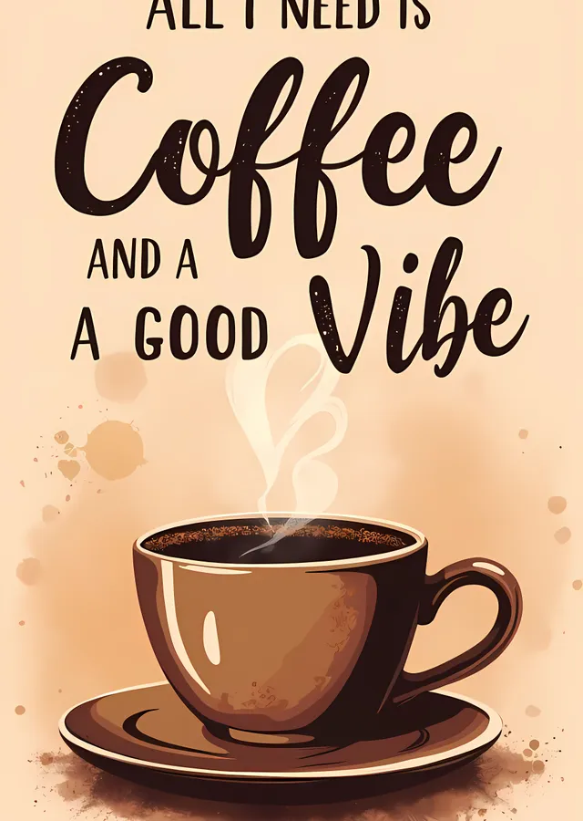 Coffee and a Good Vibe metal tablo