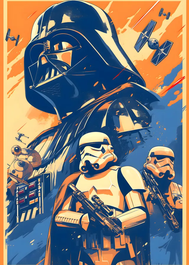 Star Wars: Vader ve Trooper'lar metal tablo