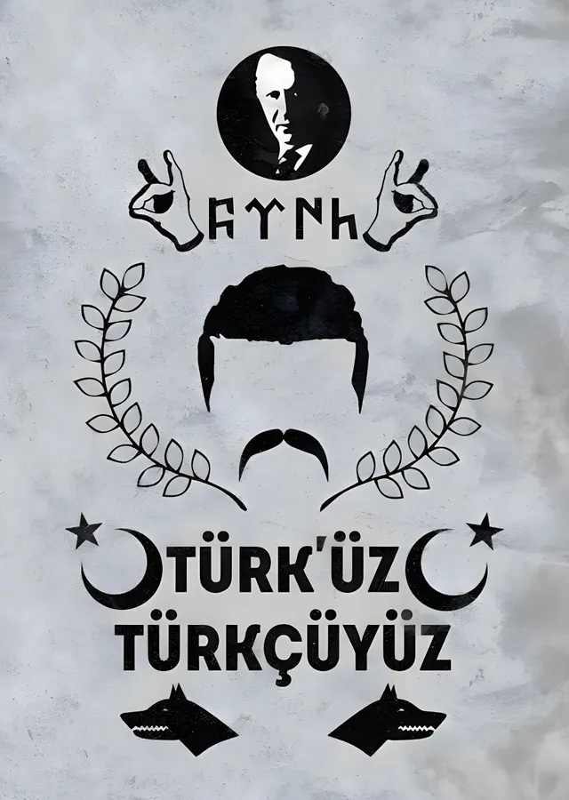 Atatürk: Türk'üz Türkçüyüz metal tablo