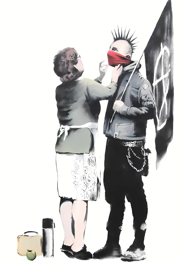 Banksy: Bayrak metal tablo