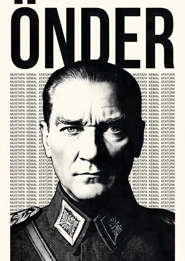 Mustafa Kemal Atatürk: Üniformalı Portre metal tablo