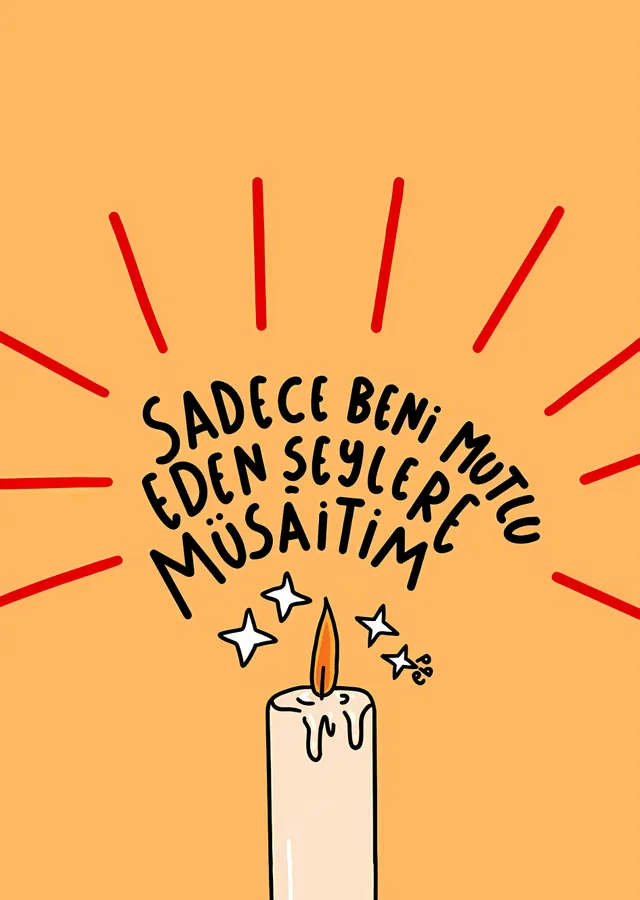 Sadece Beni Mutlu Eden Şeyler metal tablo
