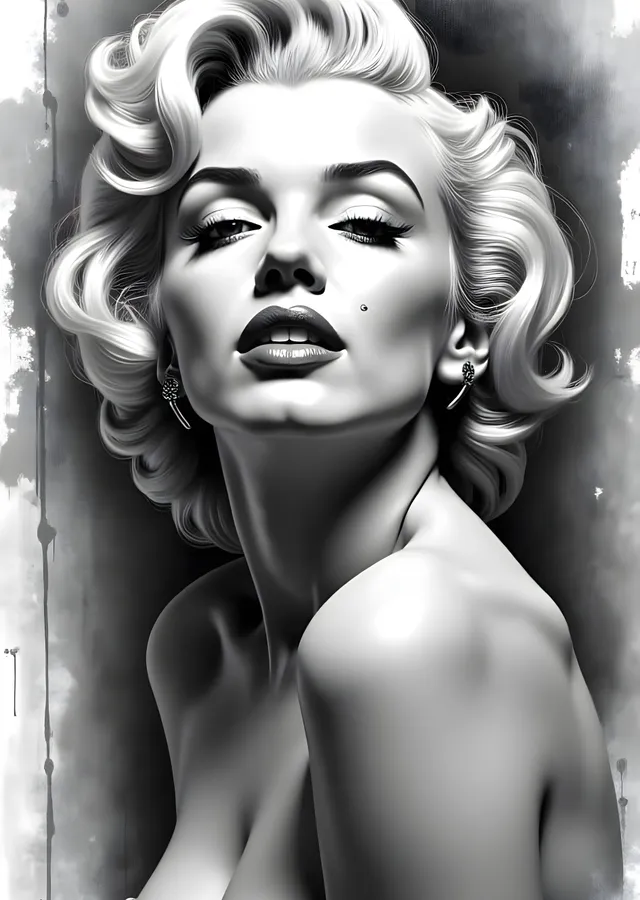 Marilyn Monroe: Karakalem Portre metal tablo