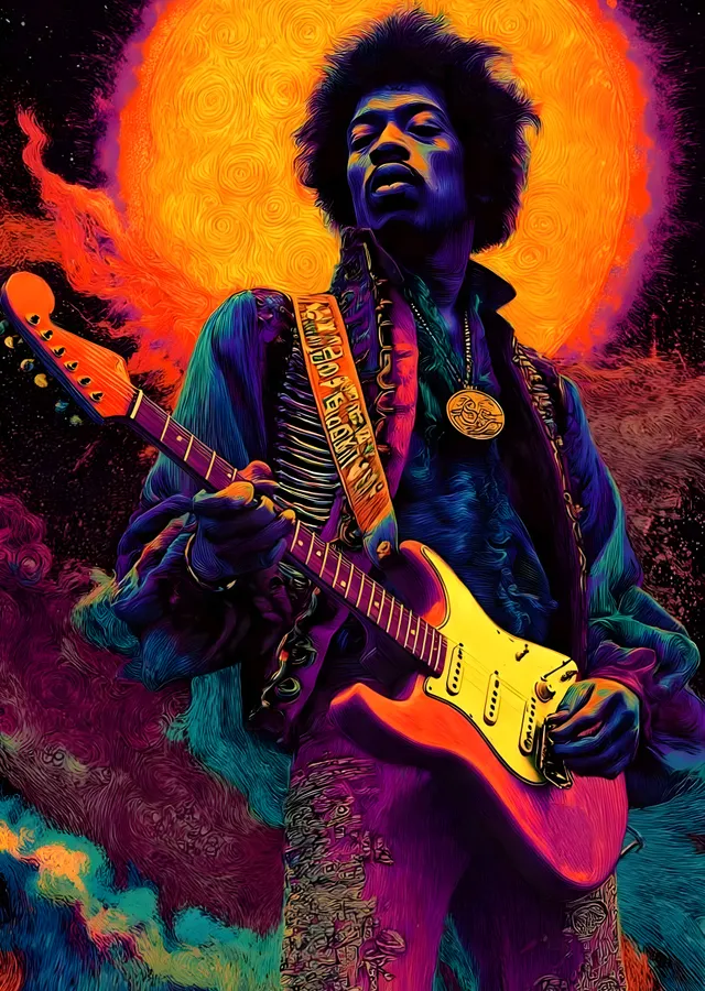 Jimi Hendrix: Rock Gitaristi metal tablo