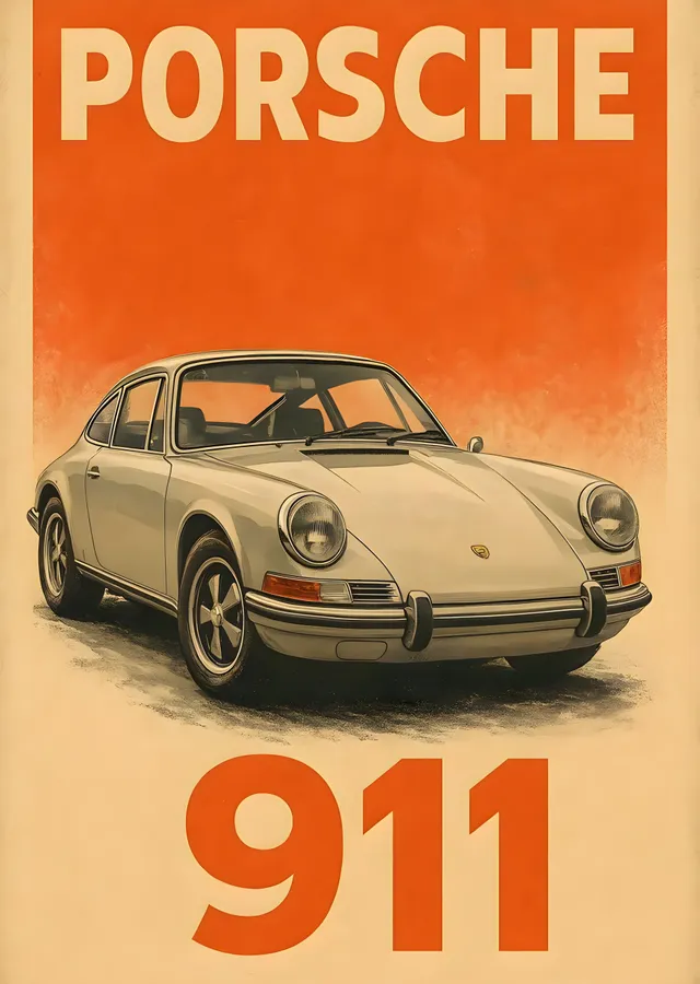 Porsche 911: Klasik Alman Mühendisliği metal tablo