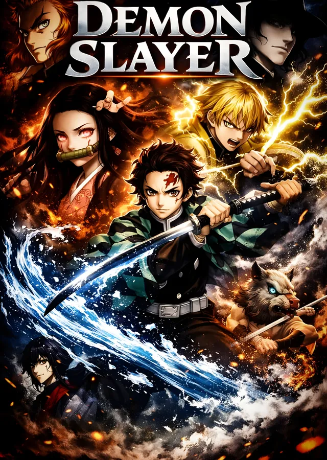 Demon Slayer: Ana Karakterler metal tablo