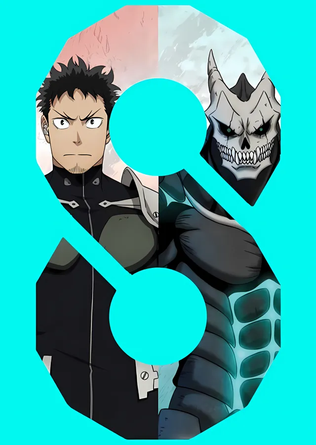 Kaiju No. 8: İki Karakterli metal tablo