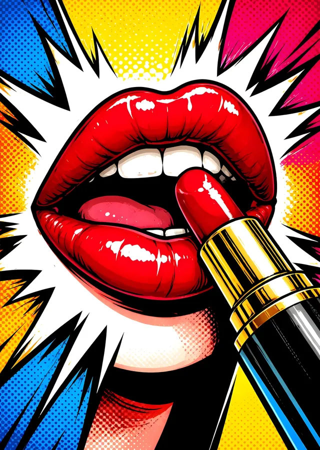 Pop Art Dudaklar metal tablo