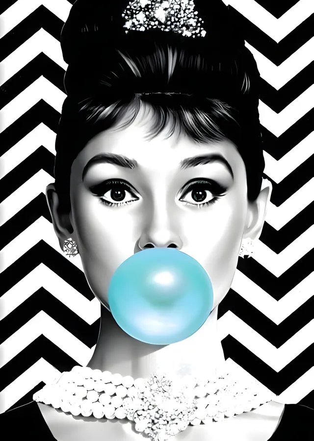 Audrey Hepburn: Sakızlı Pop metal tablo