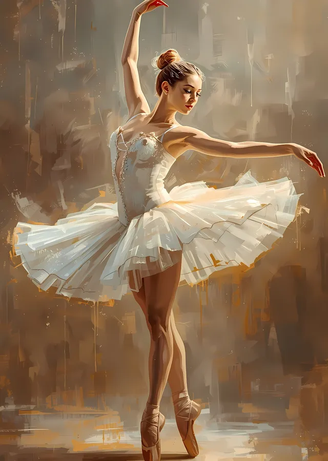 Ballerina Beyaz Tutuda metal tablo