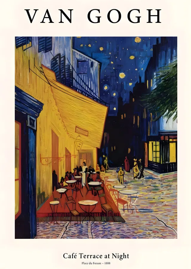 Van Gogh: Cafe Terrace at Night metal tablo