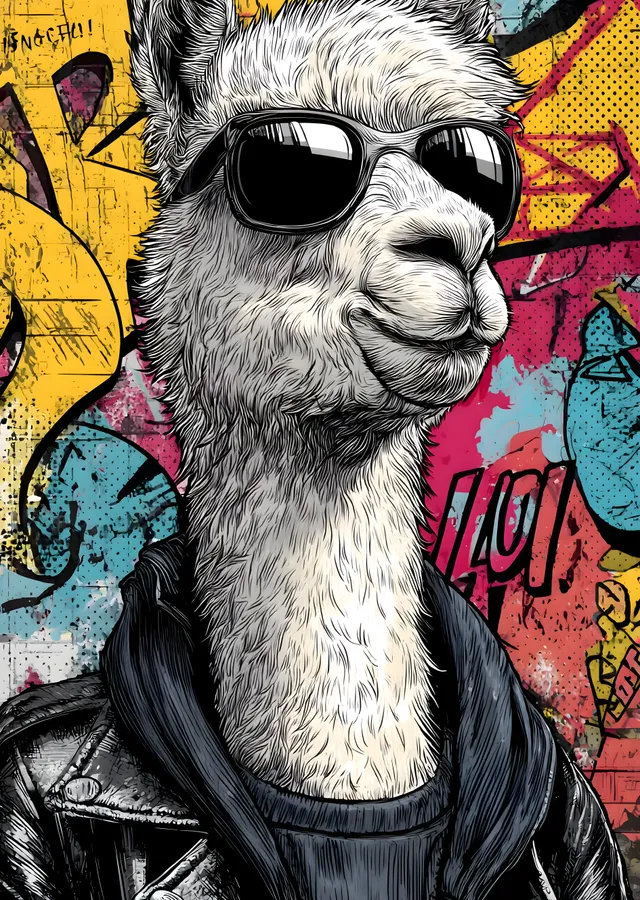 Havalı Alpaka: Graffiti metal tablo