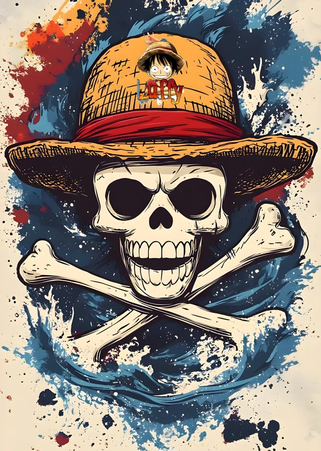 One Piece Kafa ve Kemikler metal tablo