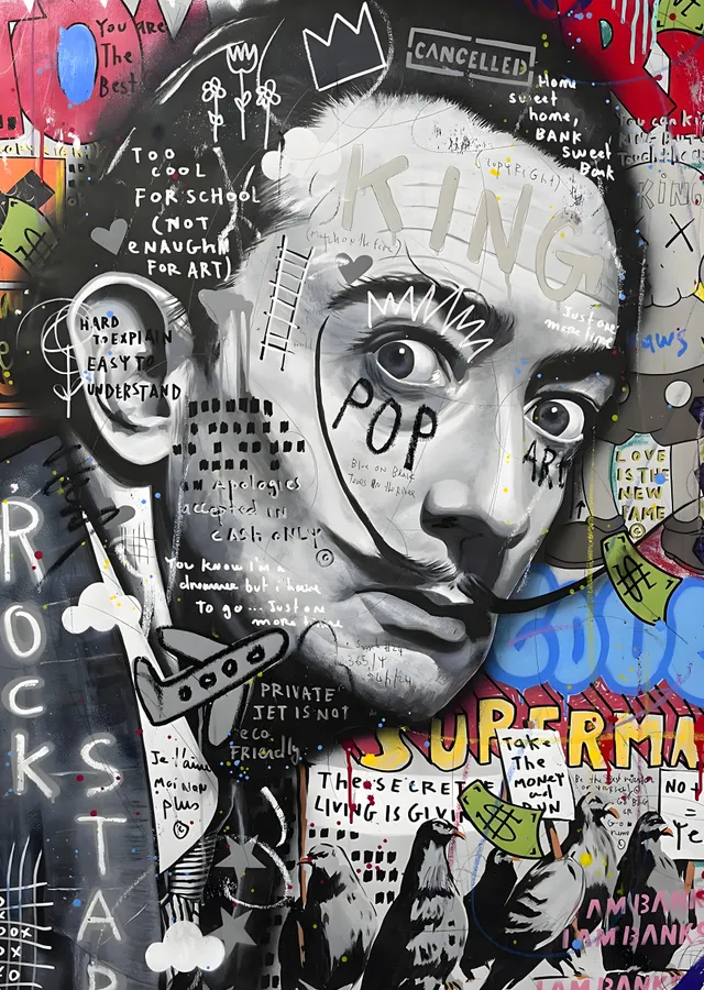 Salvador Dalí: Pop Art Portre metal tablo