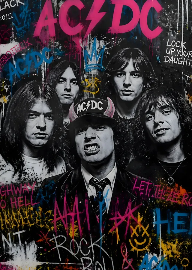 AC/DC: Graffiti metal tablo