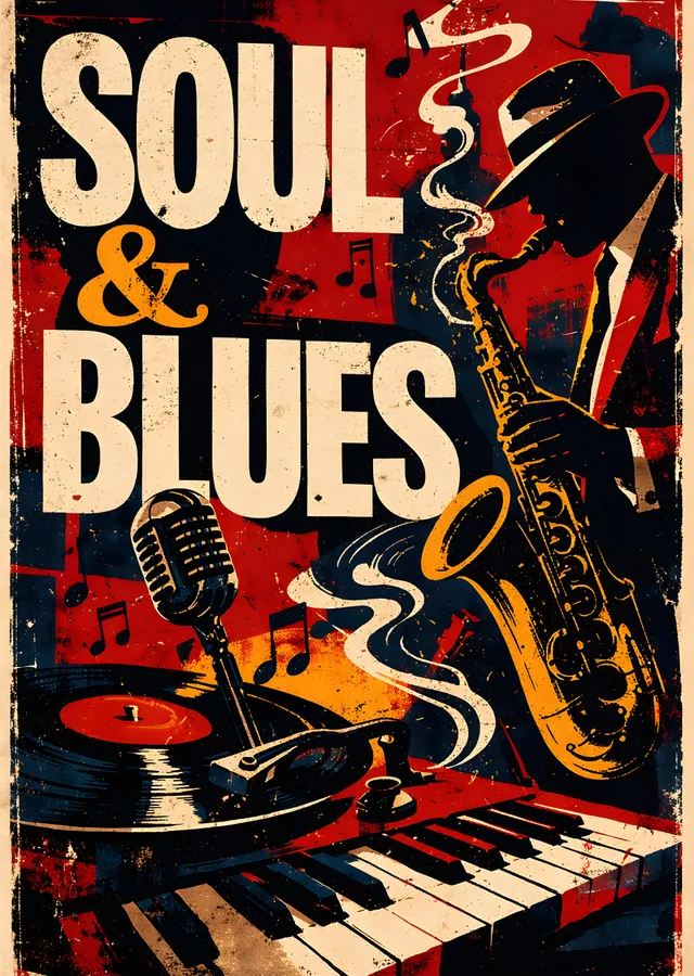 Soul & Blues metal tablo