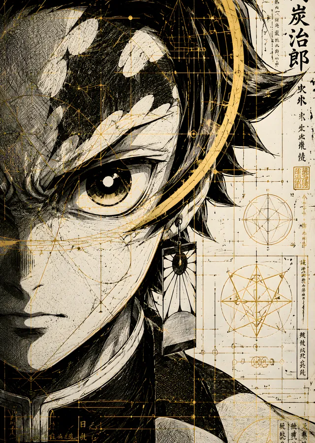 Tanjiro Kamado – Hinokami Kagura metal tablo