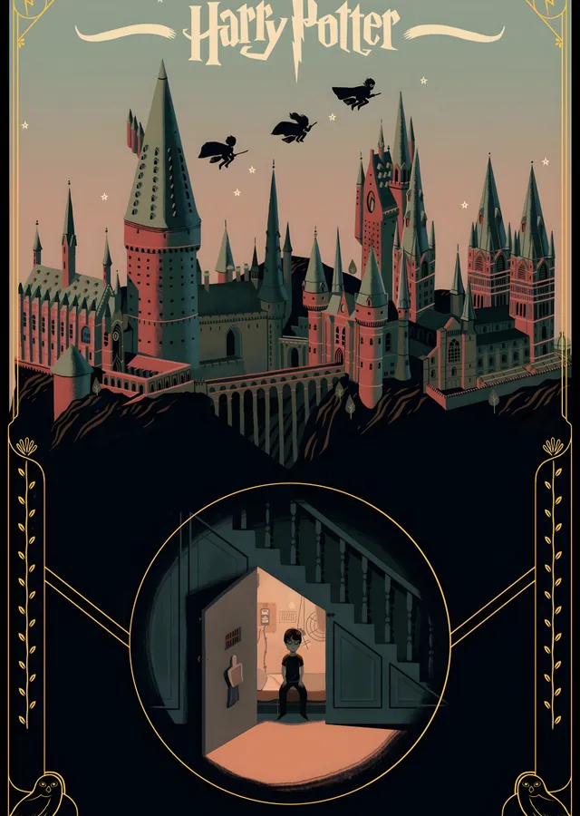 Harry Potter: Hogwarts'ın Büyülü Atmosferi metal tablo