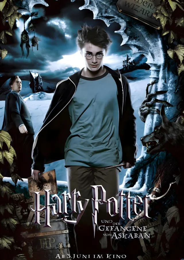 Harry Potter und der Gefangene von Askaban - Koyu Mavi ve metal tablo