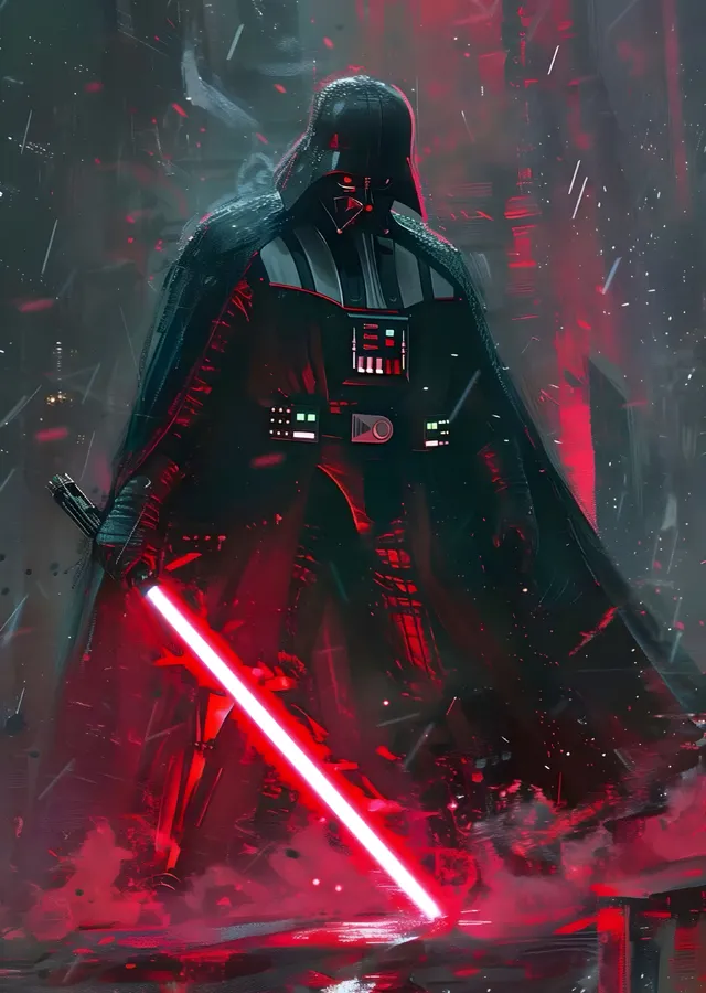 Darth Vader: Kırmızı Kılıçlı metal tablo