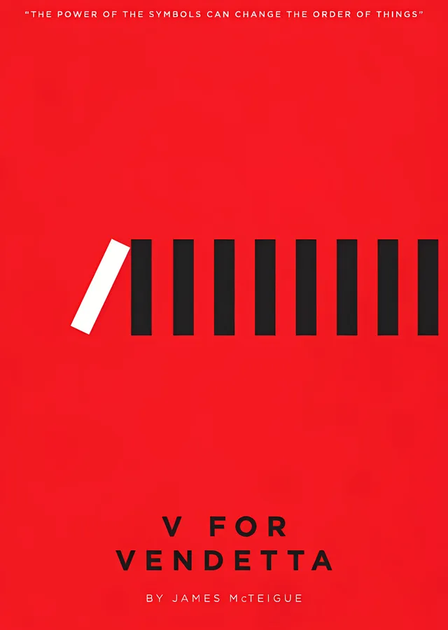 V for Vendetta: Kırmızı Zemin Grafik metal tablo