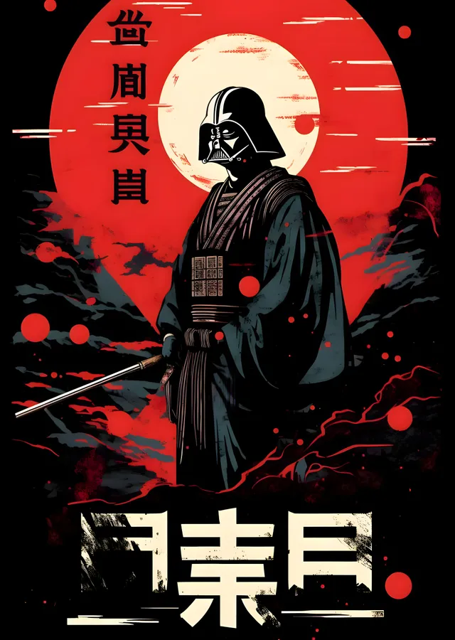 Darth Vader: Samuray Stili metal tablo