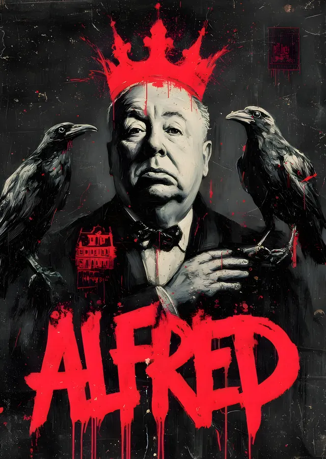 Alfred Hitchcock: Kral Kargalar metal tablo