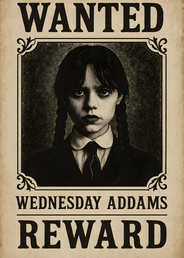 Wednesday Addams: Aranıyor metal tablo