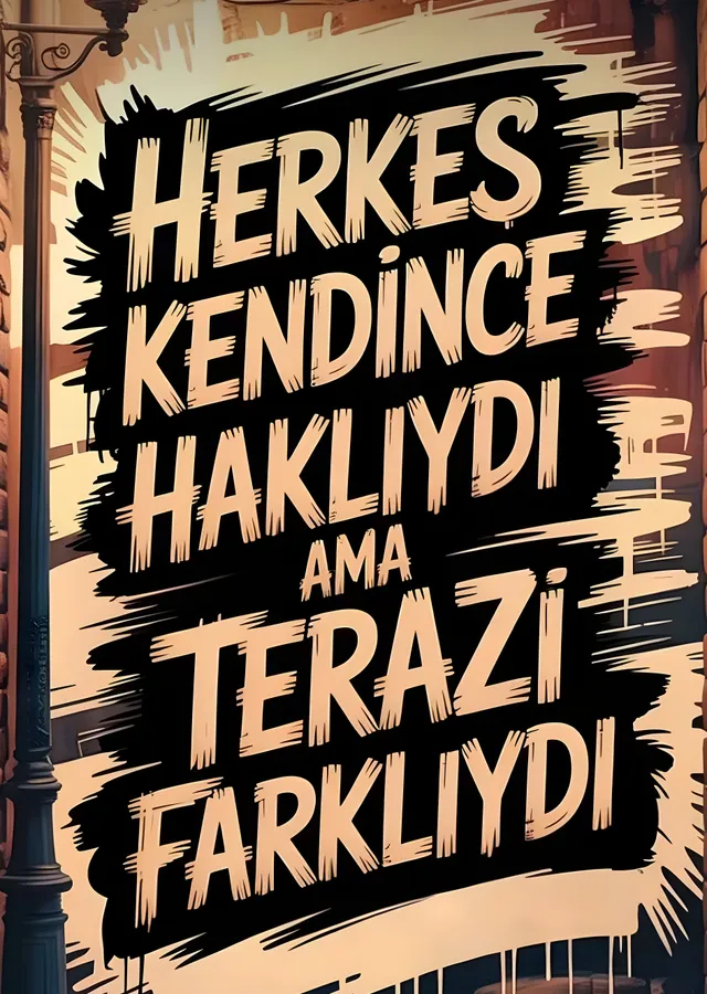 Herkes Kendince Haklıydı Ama Terazi Farklıydı metal tablo