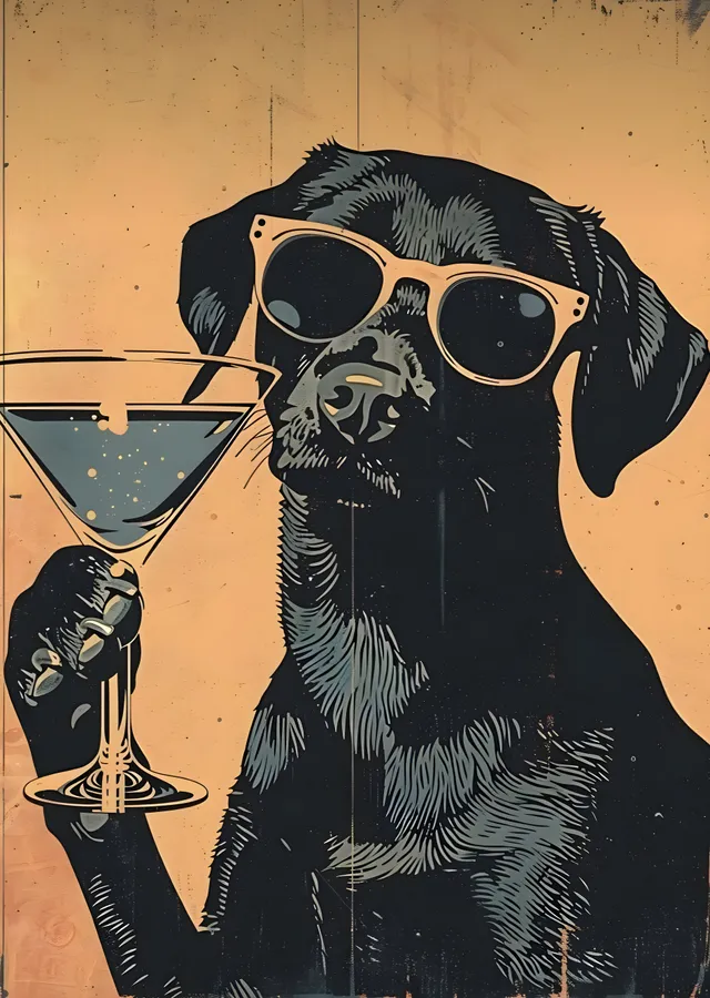 Martinili Köpek metal tablo