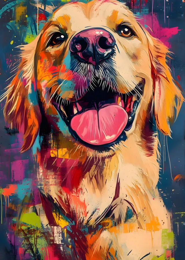 Dilini Çıkaran Köpek metal tablo