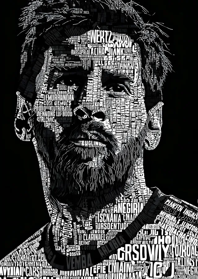 Lionel Messi: Tipografik Portre metal tablo