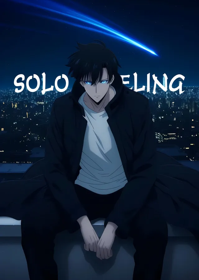 Solo Leveling: Gece Şehrinin Üzerinde metal tablo