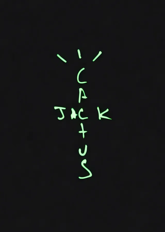Yeşil Neon Işıklı Cactus Jack Logosu metal tablo