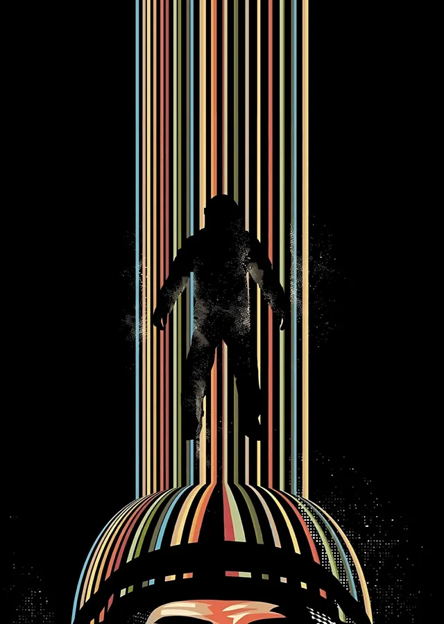 Interstellar - Astronot ve Renkli Şeritler metal tablo