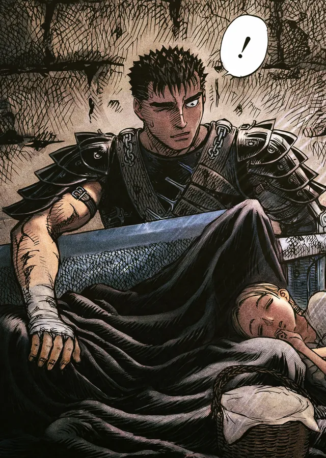 Berserk: Guts ve Uyuyan Figür metal tablo