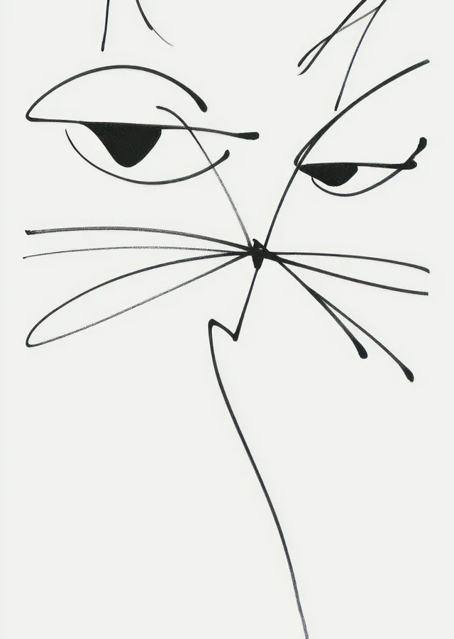 Minimalist Kedi Yüzü metal tablo