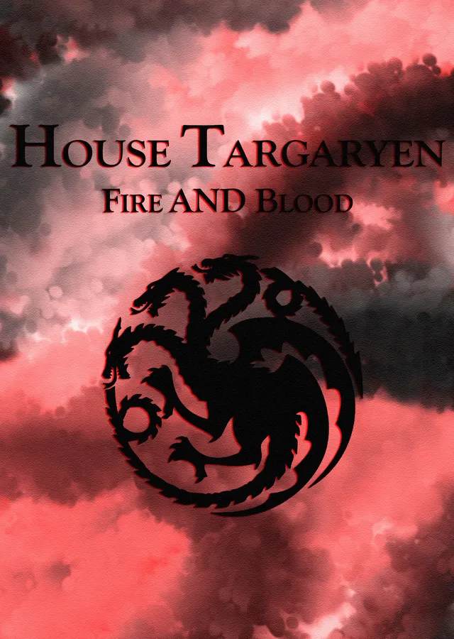 House Targaryen: Fire and Blood metal tablo