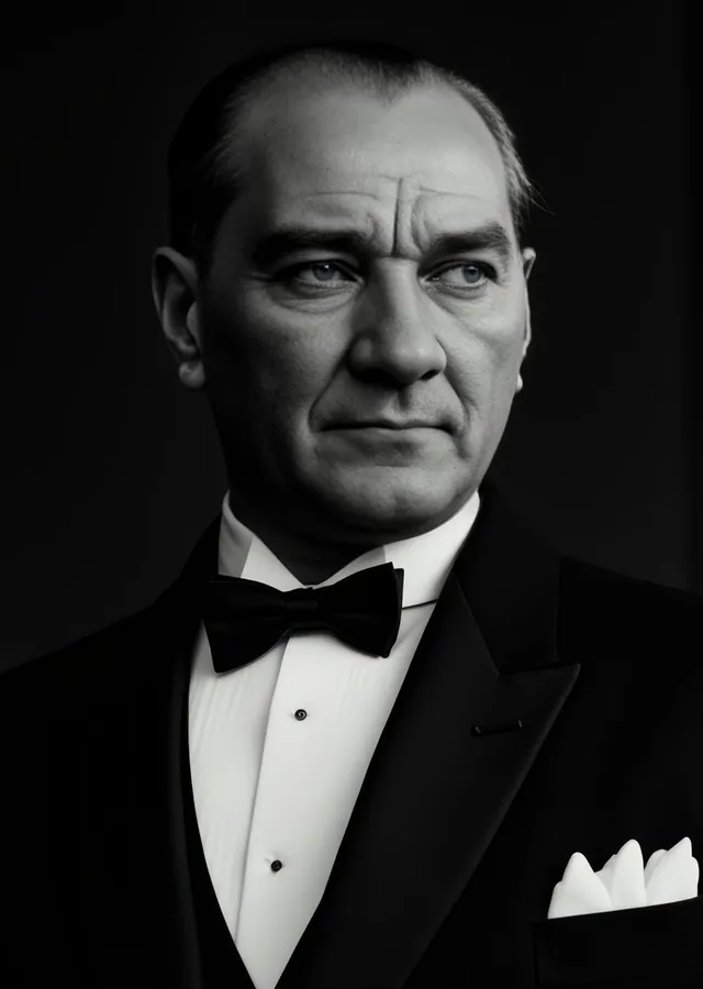 Atatürk: Smokinli Modern Portre metal tablo