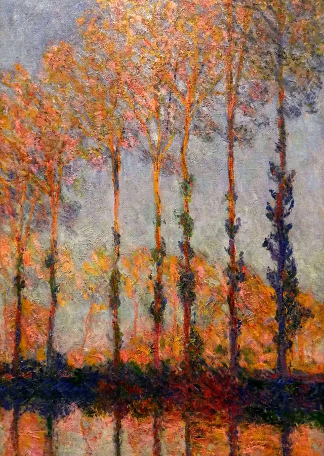 Epte Nehri'nde Kavak Ağaçları - Monet metal tablo