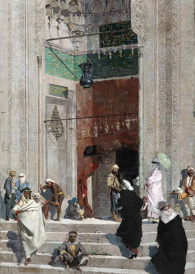 Yeşil Cami Önü - Osman Hamdi Bey metal tablo