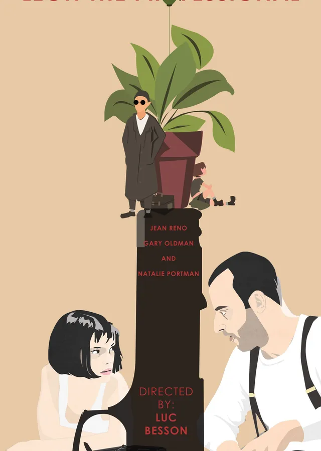 Léon: The Professional - Turuncu Fondaki Çizim metal tablo