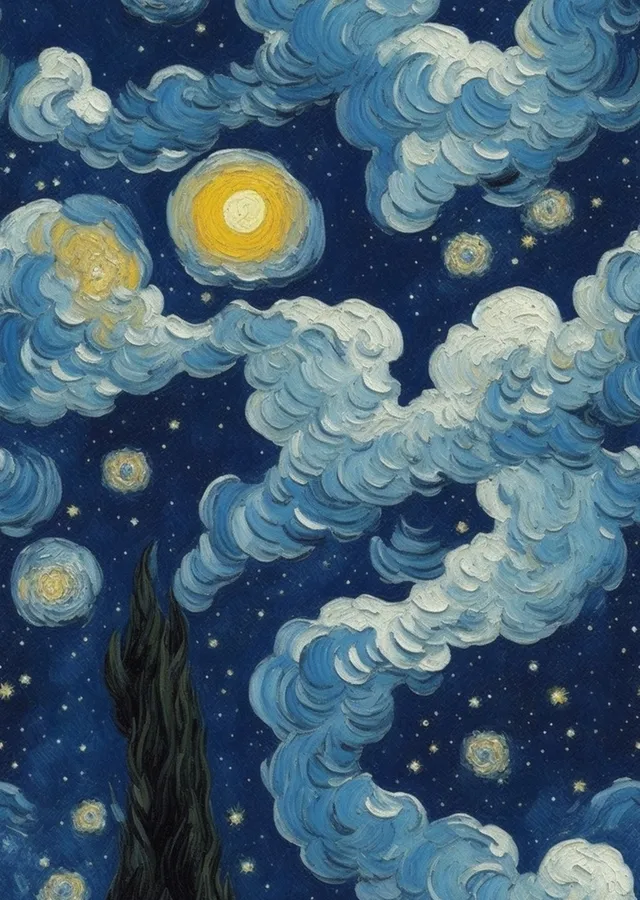Vincent van Gogh - Yıldızlı Gece: Mavi Yıldızlı Bir Gökyüzü metal tablo