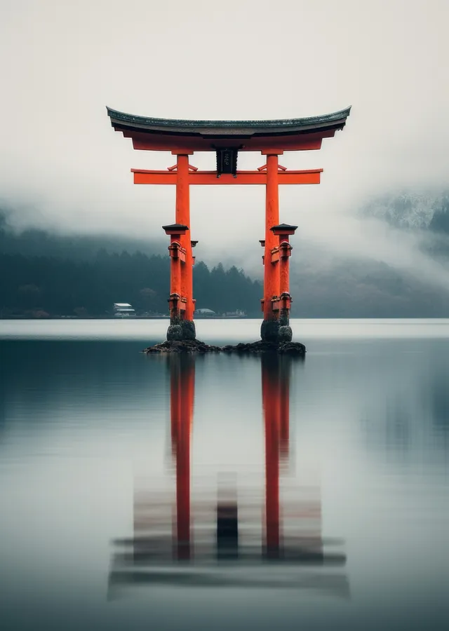 Torii Kapısı: Japonya'nın Sakin Güzelliği metal tablo